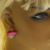Mi Amore Heart Dangle-Earrings White/Red