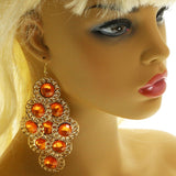Mi Amore Dangle-Earrings Gold-Tone/Orange