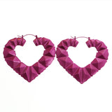 Mi Amore Heart Dangle-Earrings Purple