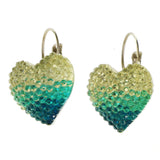 Mi Amore Heart Dangle-Earrings Blue/White