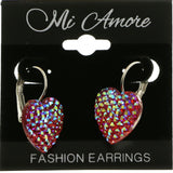 Mi Amore Heart Dangle-Earrings Pink/White