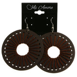 Mi Amore Wood look Dangle-Earrings Brown