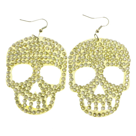 Mi Amore Skull Dangle-Earrings White