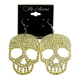 Mi Amore Skull Dangle-Earrings White