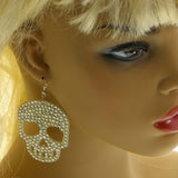 Mi Amore Skull Dangle-Earrings White