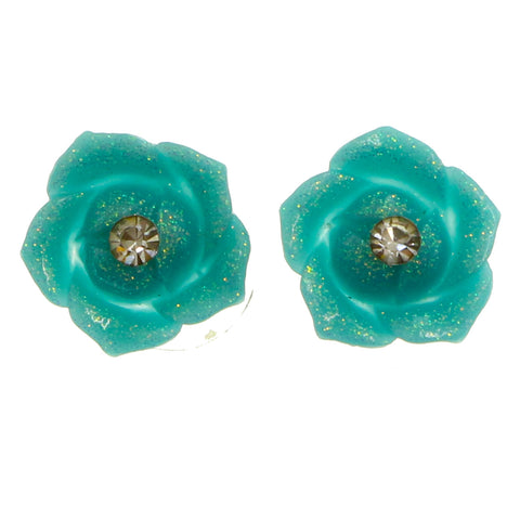 Mi Amore Flower Post-Earrings Blue