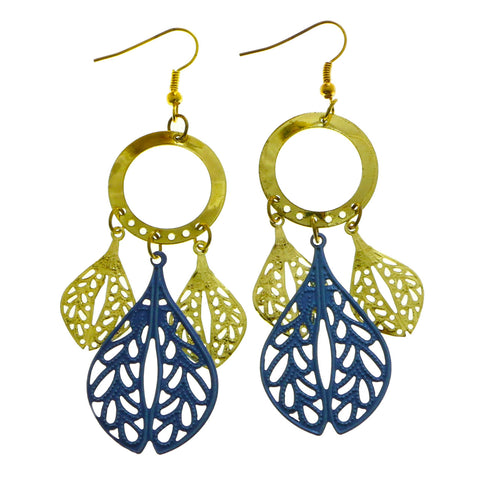 Mi Amore Dangle-Earrings Gold-Tone/Blue
