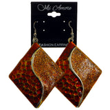 Mi Amore Dangle-Earrings Brown/Silver-Tone