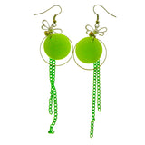 Mi Amore Butterfly Dangle-Earrings Green/White