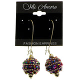 Mi Amore Dangle-Earrings Purple/Silver-Tone