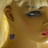 Mi Amore Dangle-Earrings Purple/Silver-Tone