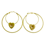 Mi Amore Heart Hoop-Earrings Silver-Tone