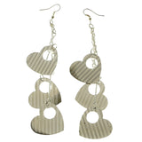 Mi Amore Heart Drop-Dangle-Earrings Silver-Tone