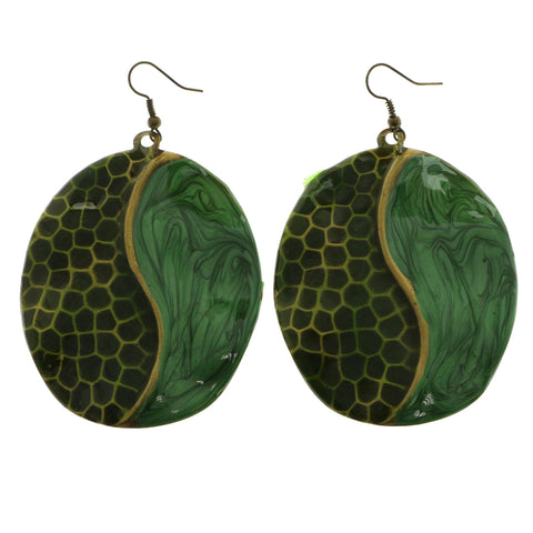 Mi Amore Dangle-Earrings Bronze-Tone/Green