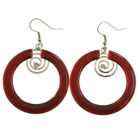Mi Amore Dangle-Earrings Red/Silver-Tone