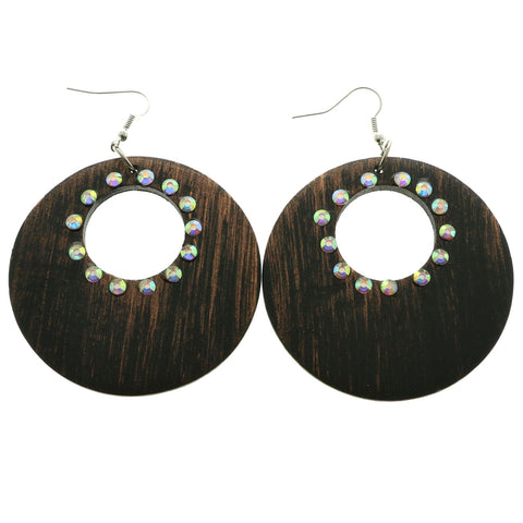 Mi Amore Dangle-Earrings Silver-Tone/Brown