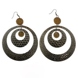 Mi Amore Tan Acrylic Gem Dangle-Earrings Silver-Tone/Tan