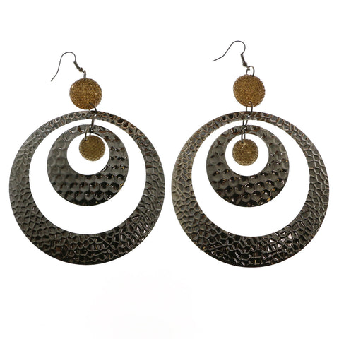 Mi Amore Tan Acrylic Gem Dangle-Earrings Silver-Tone/Tan