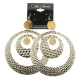 Mi Amore Tan Acrylic Gem Dangle-Earrings Silver-Tone/Tan