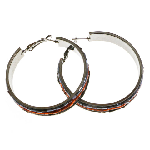 Mi Amore Hoop-Earrings Dark-Silver/Black