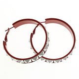 Mi Amore Hoop-Earrings Red/Silver-Tone