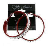 Mi Amore Hoop-Earrings Red/Silver-Tone