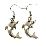 Mi Amore Dolphin Dangle-Earrings Silver-Tone