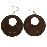 Mi Amore Flower Dangle-Earrings Silver-Tone/Brown