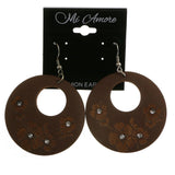 Mi Amore Flower Dangle-Earrings Silver-Tone/Brown
