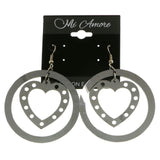 Mi Amore Heart Dangle-Earrings Dark-Silver