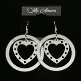 Mi Amore Heart Dangle-Earrings Dark-Silver