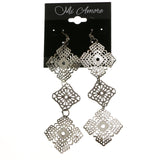 Mi Amore Dangle-Earrings Silver-Tone/Dark-Silver