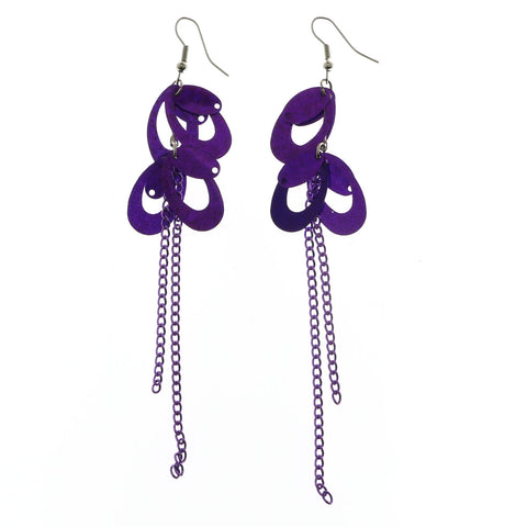 Mi Amore Dangle-Earrings Silver-Tone/Purple