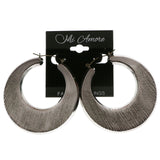 Mi Amore Hoop-Earrings Black/Dark-Silver