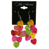 Mi Amore Heart Dangle-Earrings Silver-Tone/Multicolor