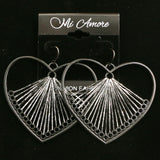 Mi Amore Heart Dangle-Earrings Black/Dark-Silver