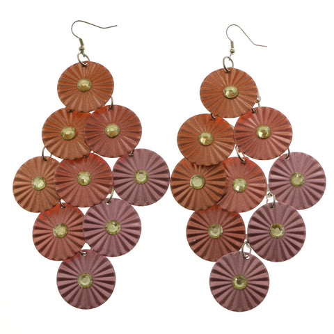 Mi Amore Dangle-Earrings Silver-Tone/Pink