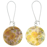 Mi Amore Flowers Drop-Dangle-Earrings Silver-Tone/Multicolor