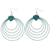 Mi Amore Paint Splatters Dangle-Earrings Blue/White