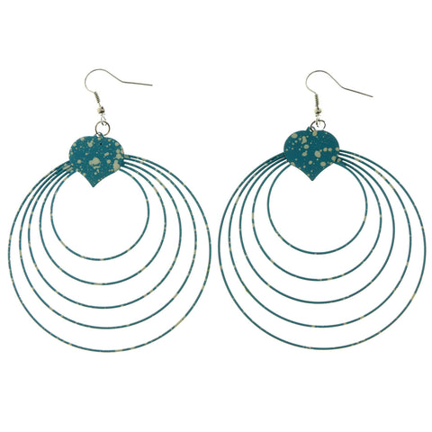 Mi Amore Paint Splatters Dangle-Earrings Blue/White