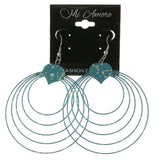 Mi Amore Paint Splatters Dangle-Earrings Blue/White
