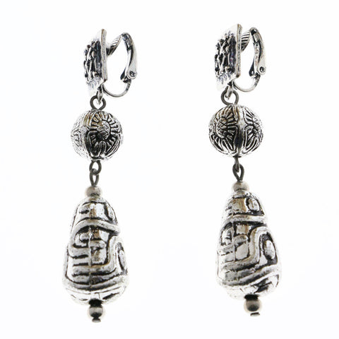 Mi Amore Clip-On-Earrings Silver-Tone/Black
