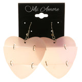 Mi Amore Heart Drop-Dangle-Earrings Pink/Silver-Tone