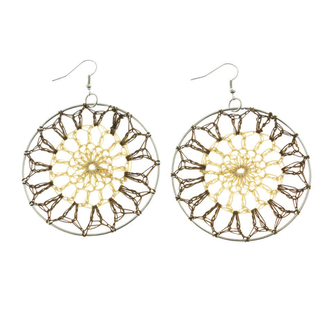 Mi Amore Dangle-Earrings Silver-Tone/Brown
