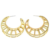 Gold-Tone Metal Hoop-Earrings