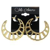 Gold-Tone Metal Hoop-Earrings