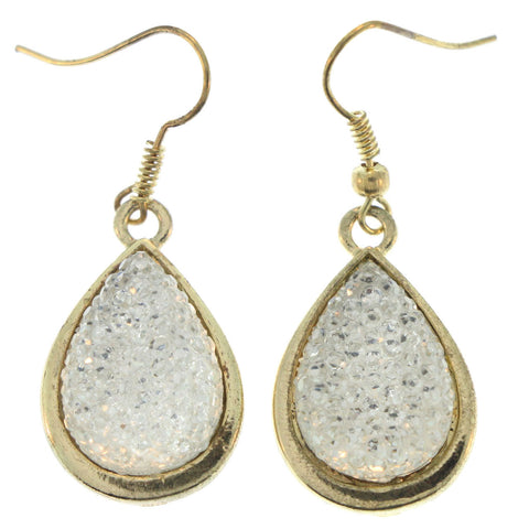 Gold-Tone Metal Dangle-Earrings With Crystal Accents