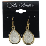 Gold-Tone Metal Dangle-Earrings With Crystal Accents