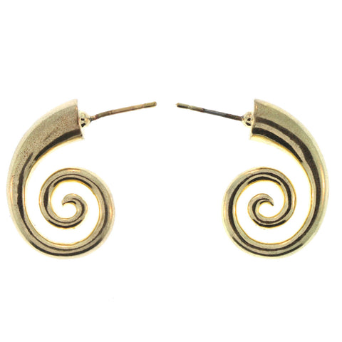 Gold-Tone Metal Stud-Earrings