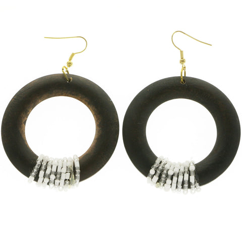 Mi Amore Dangle-Earrings Brown/White